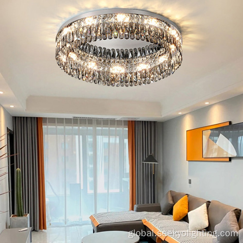  Smokey Crystal Pendant Luxury Modern Ceiling Lamp Manufactory